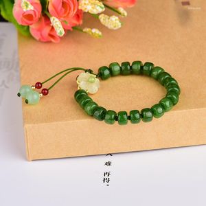 Charm Bracelets Retro Exquisite Cylindrical Beads Strand Distinctive Classical Green Ágatas Super Fairy Jewelry Gift