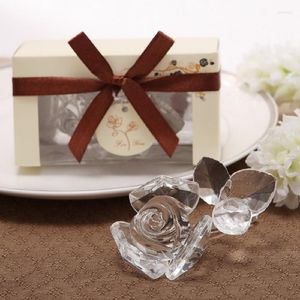 Party Favor 10st Crystal Rose Leaf Ornaments Möbler Artiklar för bröllop baby shower födelsedagspresent souvenirer