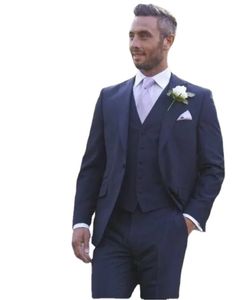 Heißer Verkauf Marineblau Slim Fit Hochzeit Smoking Bräutigam Smoking (Jacke + Hose + Jacke) Beste Herrenanzüge Trauzeugenanzüge nach Maß