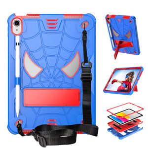 Spider Design Kickstand Tablet PC Cases for iPad 10 10th Gen 10.9 Inch Pro 11 Newest Rugged Protective Shockproof Cover with Bracket Shoulder Strap
