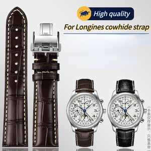 Watch Bands For Masters Collection L3 L4 L2628L2673 Strap Cowhide Leather Butterfly Buckle watchband 19 20 21mm Wrist band 230628