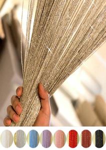 1 piece 100x200cm Glitter String Door Curtain Beads Room Dividers Beaded Fringe polyester fabric Window Panel 1x2m2206099303759