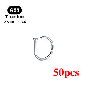 Anéis de botão de sino de umbigo 50PCS G23 Labret Curvo Halteres Piercing de nariz falso 18G Helix Stud Hoop Brinco Septum Ring Wholesale Body Jewelry 230628