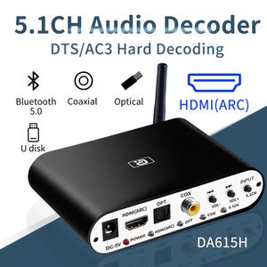 Anschlüsse DA615H 5.1ch Audio Decoder Bluetooth 5.0 Reciever DAC Wireless Audioadapter Optisch Koaxial U Play Arc DAC DTS AC3 -Konverter