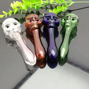 Glass Smoking Pipes Manufacture Hand-blown hookah Bongs Colored Skeleton Bone Glass Straight Pipe