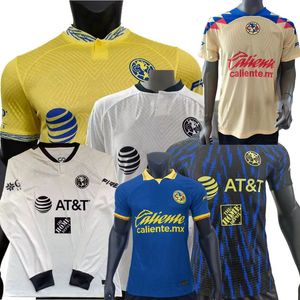 Liga MX Club America Soccer Jerseys Versão do jogador 2023 2024 FIDALGO HENRY F.VINAS R.MARTINEZ M. LAYUN J.QUINONES A.ZENDEJRS manga longa 22 23 24 camisa justa de futebol