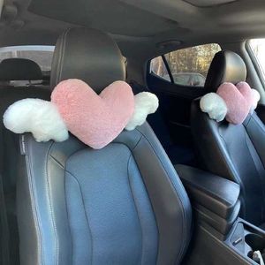 Almofada/decoração cabeça do carro pescoço bonito dos desenhos animados amor coração volta cintura assento almofada decoração interior automotivo