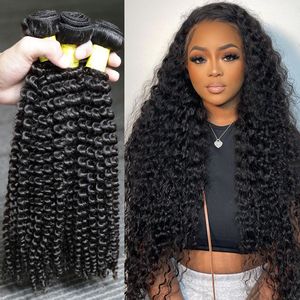 Lace Wigs Hair Bulks Melodie Deep Wave 28 30 40 Inch 3 4 Bundles Human Brazilian Weave Nartural Water Curly s 230629