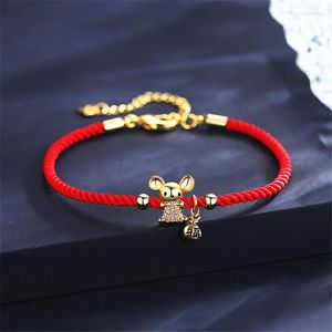 Charm Bracelets Rats Red Rope Bracelet For Women Girls Wish Jewelry Party Birthday Bangle Christmas Ornaments Xmas Gift Accessories