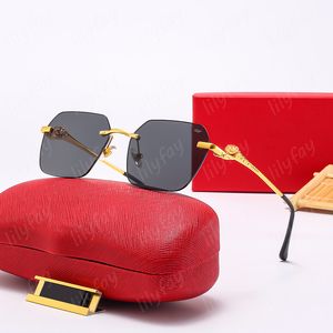 Luxus Gold Tigerhalter Sonnenbrille Designer Sonnenbrille für Frauen Sonnenbrillen Frauen Brillen Brillen rahmenlose Mensbrillen mit Schachtel Neu