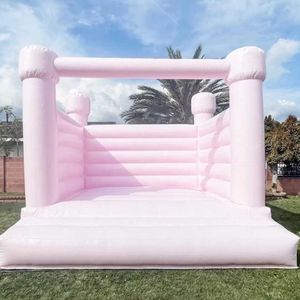 Macaron Color Commercial Bounce House Wedding Uppblåsbar vit studsande Castle Colorful Full PVC Jumper House Bouncer Combo med fläkt för barn vuxna-1