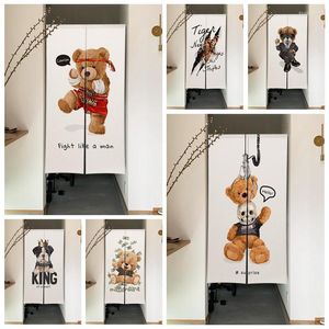 Curtain Funny Animal Door Noren Cute Bear Dog Drapes Living Room Bedroom Doorway Partition Kitchen Entrance Hanging Half-Curtain