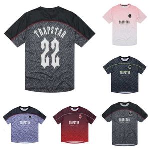 Mens Summer Trapstar Football Jersey T-shirt Designer Casual Tops No.22 Printed Short Sleeved Street Fashion Shirt Yhv3