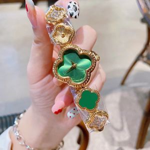 Womens Watches Three stitches Quartz Watch Luxury Steel Four-leaf clover shape Fashion watch y6