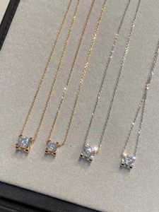 Original designer Carter Bullhorn Single Diamond Necklace with 18k Rose Gold Sparkling Unique Design Feeling Collar Chain FJ76