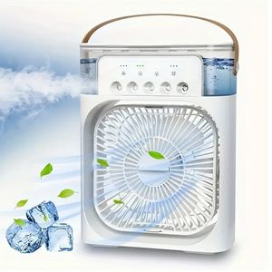 Ventilatore freddo da tavolo 1pc, più ventilatore del condizionatore d'aria di raffreddamento ad acqua, mini ventilatore elettrico per ufficio spray a cinque fori USB, ventola di raffreddamento