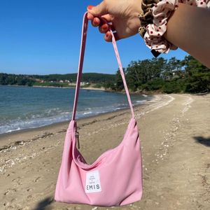 Bolsa de Compras de Nylon Bolsa de Ombro Coreana Ins Armpit Candy Color Bolsa para Menina com Zíper Mini Pures Senhoras Shopper Hobos Bolsas 230628