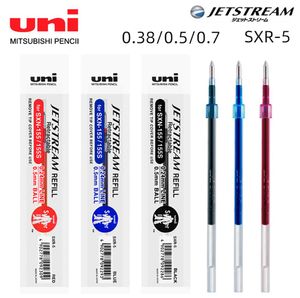 PENS 6PCS UNI JETSTREAM -Serie Kugelschreiber SXR7/5 Super Smooth und Schnell trocken Medium Öl nachfüllen 0,7/0,5 mm Büro -Schreibwaren