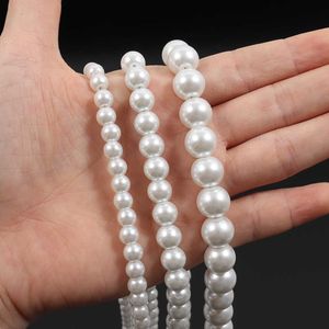 Perlenketten 2023 Neue trendige Imitationsperlenkette Männer Temperament einfache handgemachte Strangperle für Schmuckgeschenk 230613