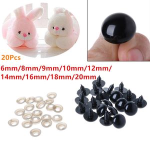 Doll Accessories 20PCS Black Plastic Safety Eyes For Teddy Bear Dolls Toy Animal Felting 620mm #H055# 6MM 8MM 9MM 10MM12MM 14MM 16MM 18MM 20MM 230629