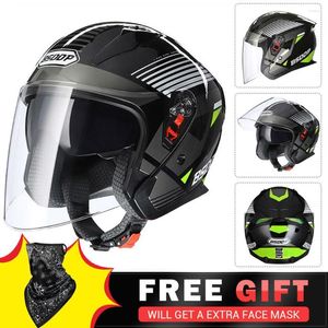 Motosiklet Kaskları BSDDP Kask Çift Lens Kasko Moto Erkek Kadın Yarım Yüz Motosiklet Elektrikli Casque Aksesuarları