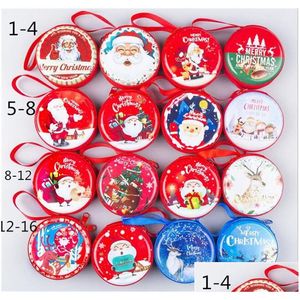 Christmas Decorations Mini Tin Box Sealed Jar Small Storage Cans Baroque For Kid Packing Xmas Candy Coin Earrings Headphones Gift Bo Dhb2T