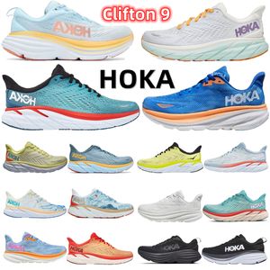 Designer kvinnor män hoka en en clifton 8 atletisk sko toppkvalitet löpskor kol orange bärnsten gul sneakers stötdämpande väg mode causal skor