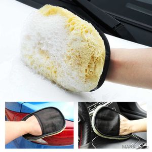 Glove Car Wash Wool Gloves Fleece Lined Cleaning Brush Motorcycle Washer Care Products Beauty Car Wash Supplies auto detailing R230629