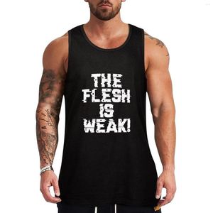 Men's Tank Tops Flesh Is Weak - Marines Battle Cry Top Singlets For Men Gym Clothes Man T-shirts Summer