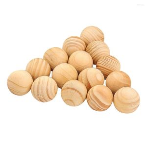 Caixas de armazenamento 100 peças Guarda-roupa de insetos Perfumado Gaveta de cedro Bolas de madeira natural