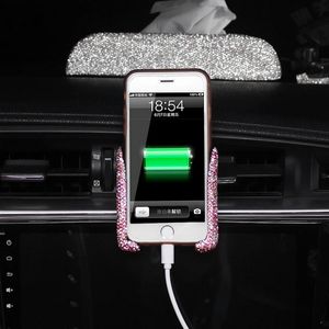 Supporto per telefono portatile per auto Angolo di rotazione di 360° Supporto per telefono cellulare universale Accessori interni per auto adorabili Cristallo di diamante