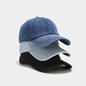 Visir av hög kvalitet mode denim baseball cap män kvinnor jeans kepsar casquette vanlig ben hat gorras casual pappa male hattar 230627