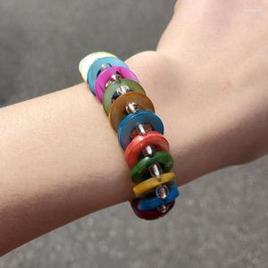 Strand 2023 Design Bohemian Jewelry Multi-color Shell Slide Stretchable Bracelet Bangle For Women Sunshine Beach Holiday Decoration