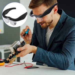 Magnifying Glasses LED Light Glasses Magnifier Professional Head Magnifying Glass Electronic Spectacle Lens Eye Loupe 1.5X 2.5X 3.5X 5.0X Recharge 230629