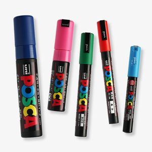 Marker 5pc/Set Uni Posca Boya Kalemi Karışık Marker 5 Boyutlar Her biri 1 Pen PC1m/3m/5m/8K/17K Graffiti Boyama Malzemeleri Rotuladors Posca