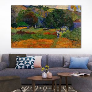 Nowoczesny krajobraz płótno na ścianie doliny sztuki krajobraz Paul Gauguin obrazy ręcznie robione wysokiej jakości
