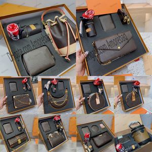 Old flower Designer Shoulder Bag Women's Handbag Purse Set Design Women's Messenger Bag Classic Outdoor pattern Leather Chain Handbag Gift Set with box