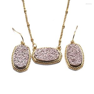 Серьги ожерелья устанавливают 11 цветов Большой смола дружина дружи с подходящими шестиугольными напитками Drop Gold Fashion Sirewry Giftry