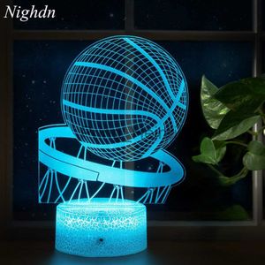 Altro Home Decor Basketball Night Light3D Illusion Lampada a led 16 colori dimmerabile con telecomando Smart Touch Miglior regalo di compleanno di Natale J230629