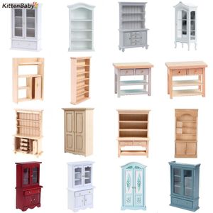 Doll House Accessories 112 Scale Miniature Wooden Chinese Classical Wardrobe Mini Cabinet Bedroom Furniture Kits Home Living For Dollhouse 27 Styles 230628