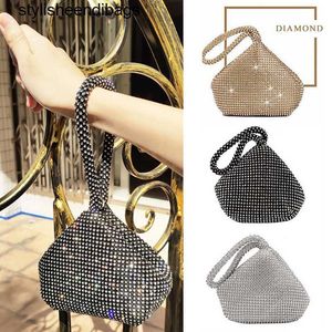 Totes Rhinestones macios Bolsas de noite com zíper Diamantes Mini Bolsas de Partido Prata Black Silver