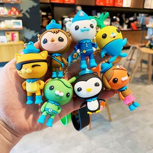 Action Toy Figures Octonauts Action Figures Soft Rubber Key Chain Figurin Buckle Creative Pendant Cute Doll Keyring Par Bag Ornament 230628