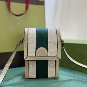 حقيبة هاتف صغيرة مصمم حقيبة جلدية للرجال والنساء حقيبة كتف طباعة عتيقة حقيبة عالية الجودة 696056