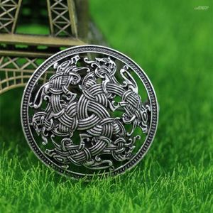 Brosches Langhong 10st Viking Brosche Nordic Four Dragon Head Set Brosch Jewelry Talisman