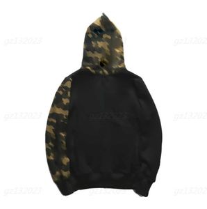 Camo Plus Size Hoodie Men Shark Hoodies Jacket Camouflage Sleeves Printed Cardigan Sweater Loose Hooded Mens Jacket Black Hoodie Sweatshirt