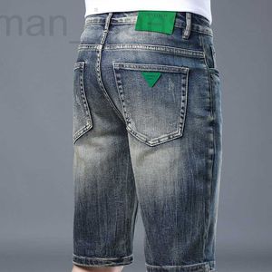 Mäns jeansdesigner Summer Casual Jeans, herrarna Slim Fiting Cotton Stretch Shorts med små fötter, koreansk version av avancerad europeisk stil Big Cow Pants, Capris 0idi