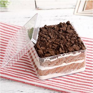 Sacchetti di immagazzinaggio 10 PZ Scatole di Biscotti Trasparenti Pasticceria Da Forno Scatola di Imballaggio Dessert Fiocco di Neve Croccante Con Coperchio Per La Casa Negozio