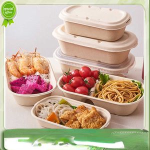 Nowe jednorazowe papierowe pudełko na posiłki degradowalne pudełko na lunch środowiskowe jedzenie na wynos