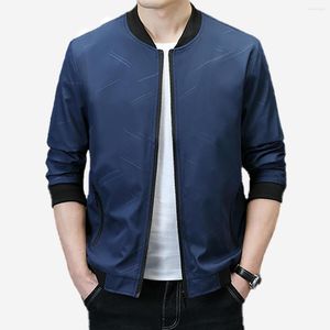 Herrjackor 2023 Spring Autumn Jacket Men Slim Business Coat Thin Casual Solid Color Top Quality Baseball for Herrkläder