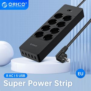 Plugs Orico 8ac Outlet 5 Usb Electrical Socket Eu Plug Power Adapter Extension Cable Strip Smart Sockets